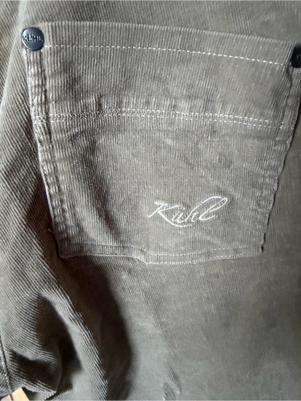 Kuhl Kory Drawstring Light Gray Corduroy Outdooor Hiking Sz 6S Pants - Picture 6 of 13
